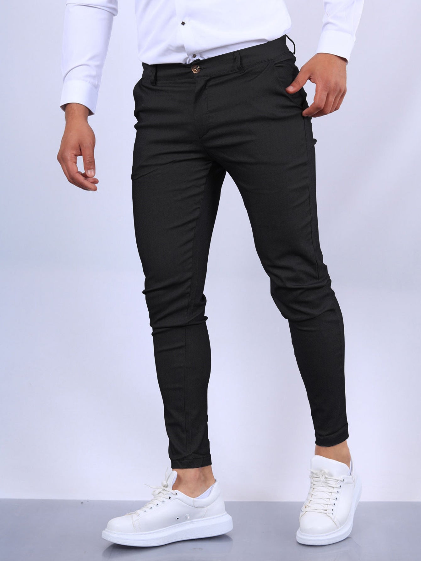Super Stretchy Men's Skinny Fit Trousers Pants