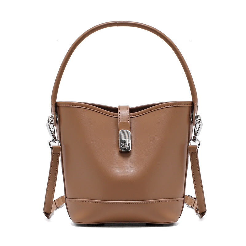 Women's High Quality Cowhide Bucket Hand Bag