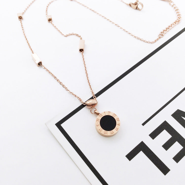 Titanium Steel Plated 18K Rose Gold Necklace
