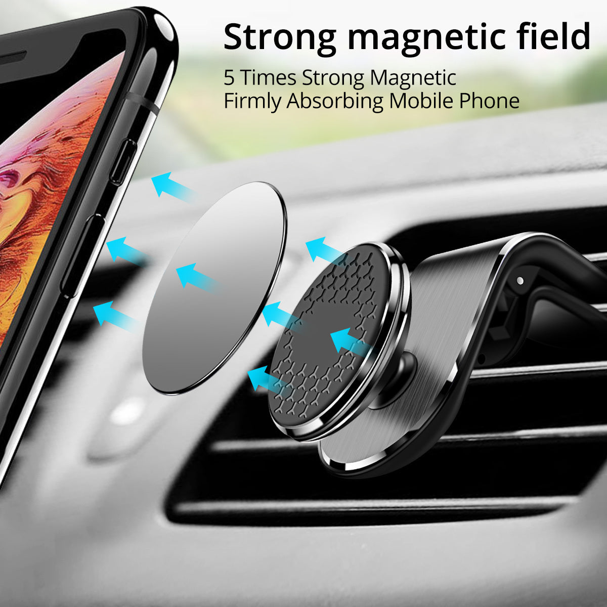 Magnetic Car Phone Holder With Air Vent Magnet