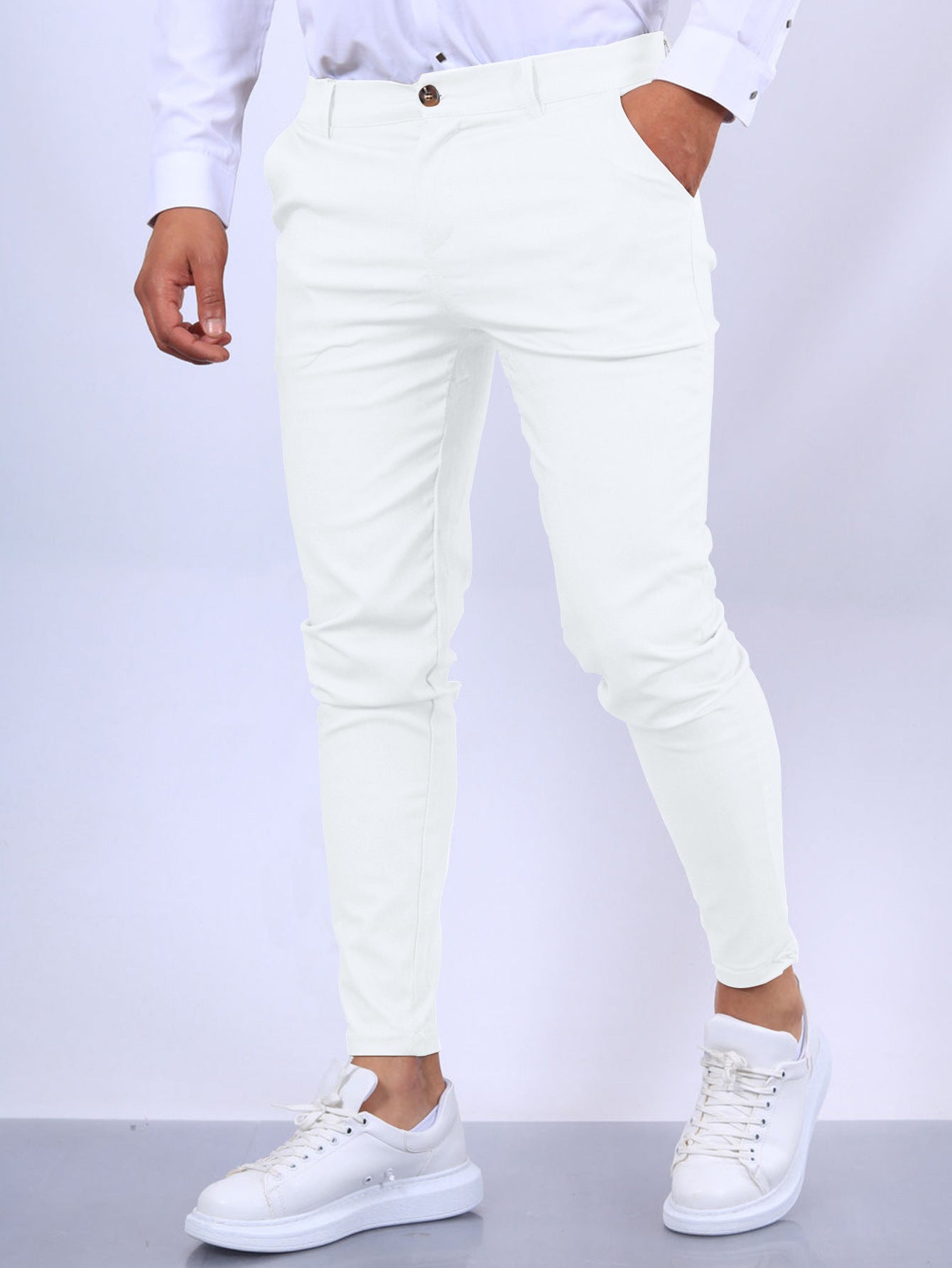 Super Stretchy Men's Skinny Fit Trousers Pants