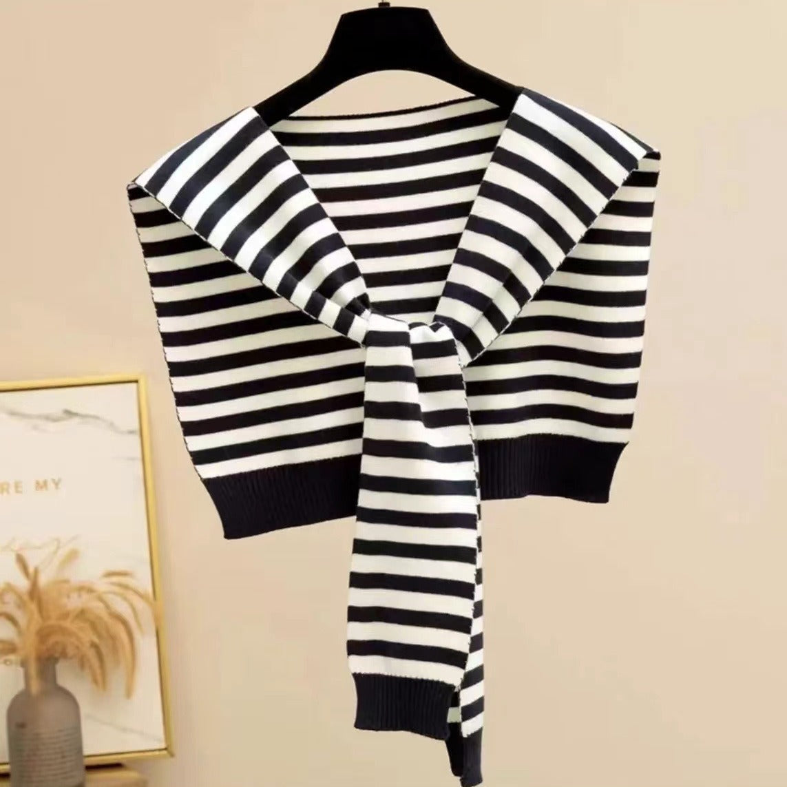 Knitted Striped Shawl High-end Outer Match