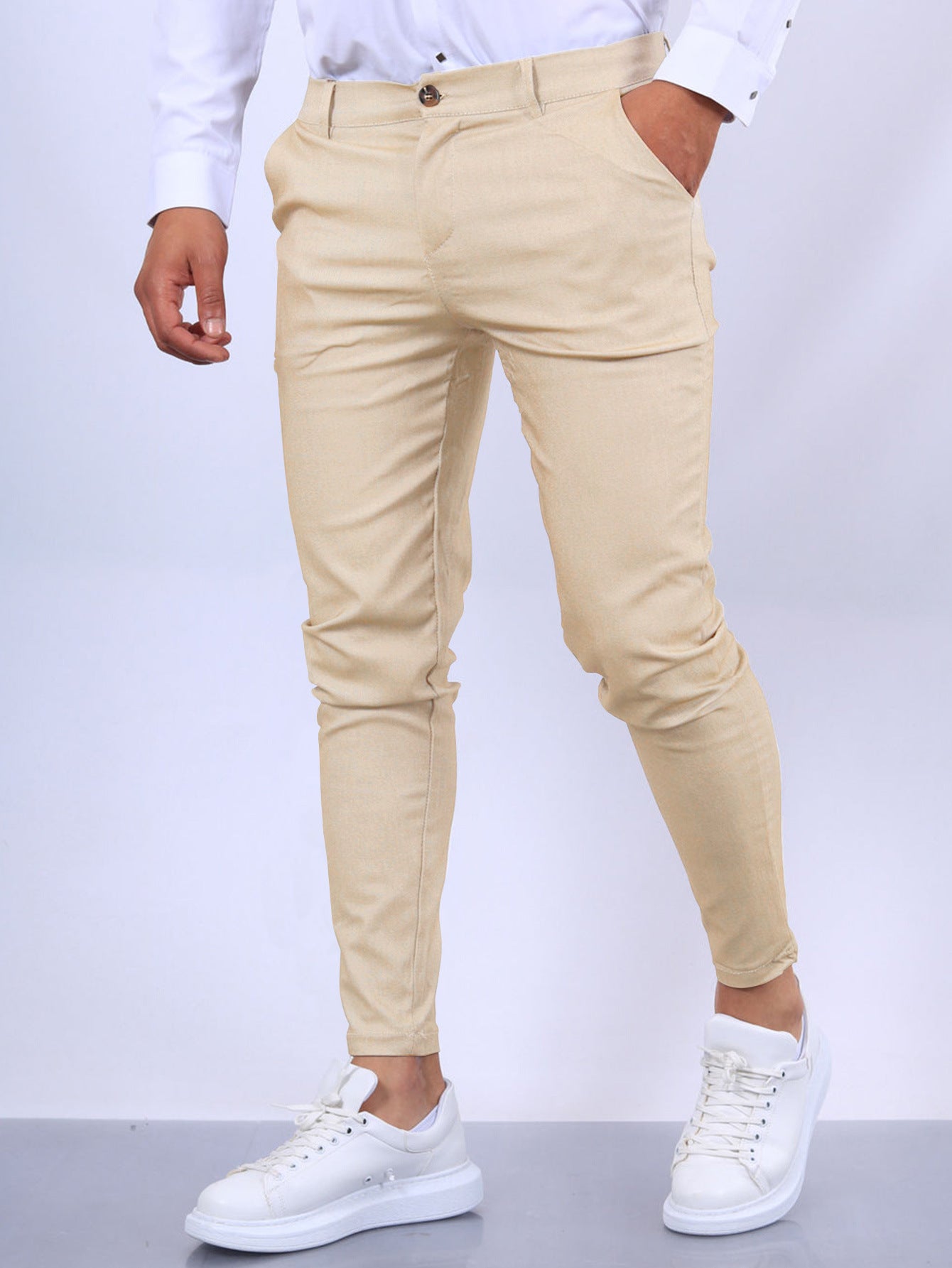 Super Stretchy Men's Skinny Fit Trousers Pants