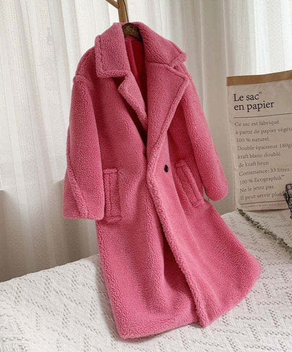 Long Autumn and Winter Fleece Coat With Pockets For Women