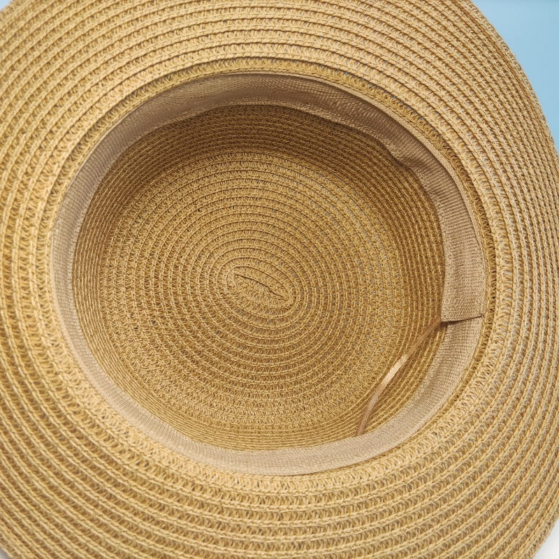 Flat Straw Sun Hat For Summer