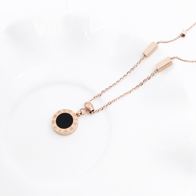 Titanium Steel Plated 18K Rose Gold Necklace