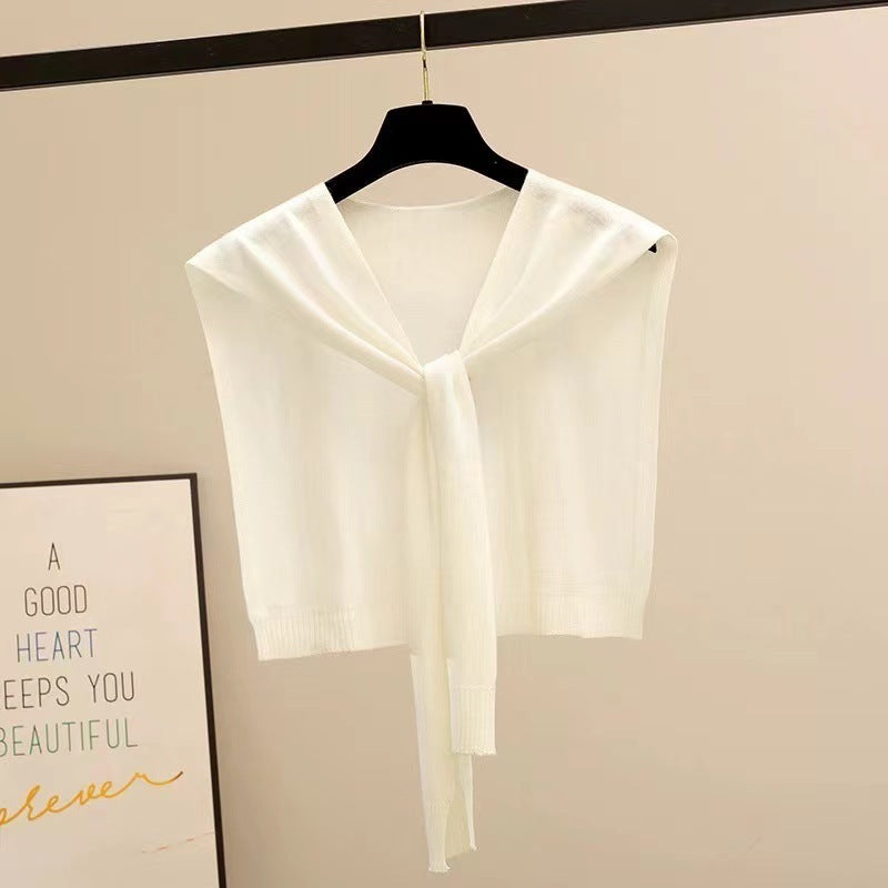 Knitted Striped Shawl High-end Outer Match