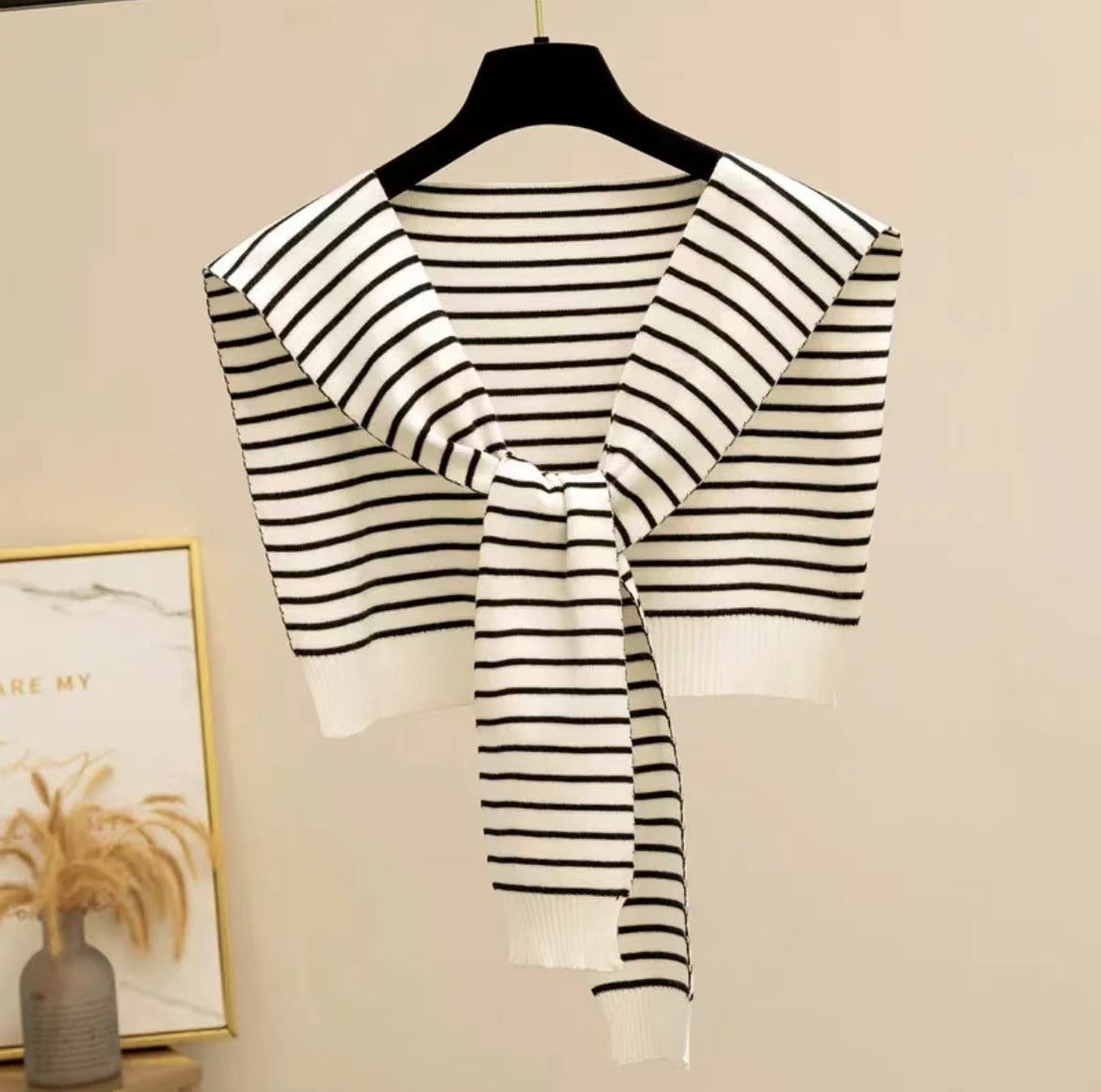 Knitted Striped Shawl High-end Outer Match
