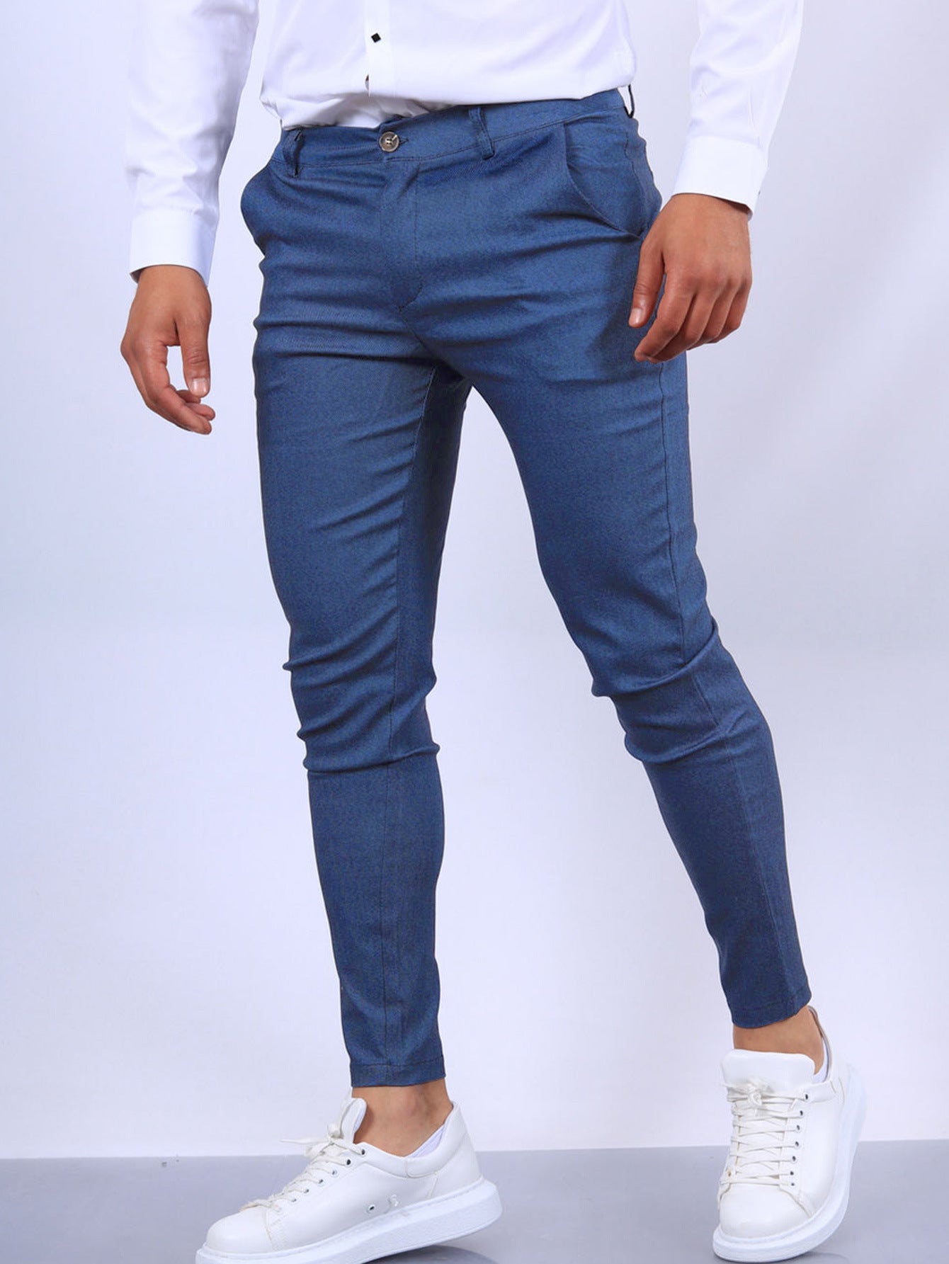 Super Stretchy Men's Skinny Fit Trousers Pants