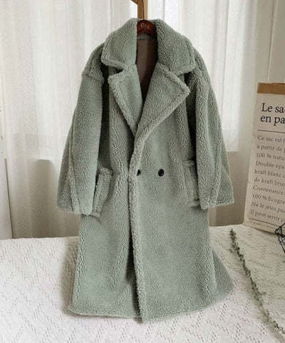 Long Autumn and Winter Fleece Coat With Pockets For Women
