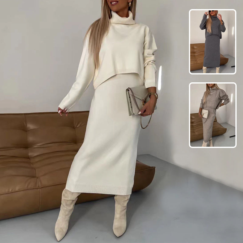 Autumn Casual Sweater and Dress Set For Women