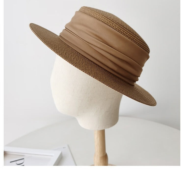 Flat Straw Sun Hat For Summer