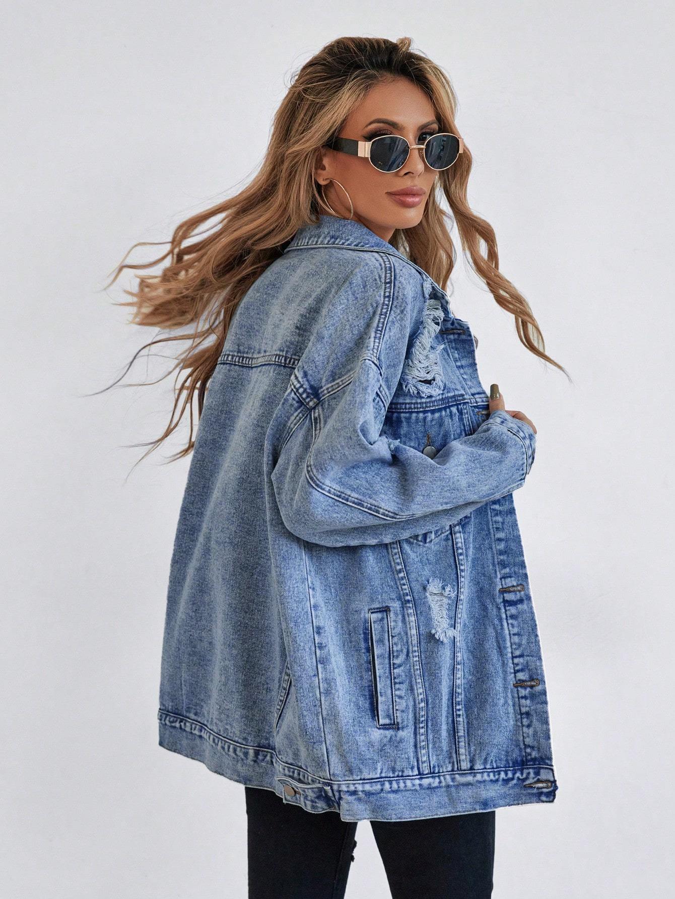 Blue Denim Jacket with Buttons