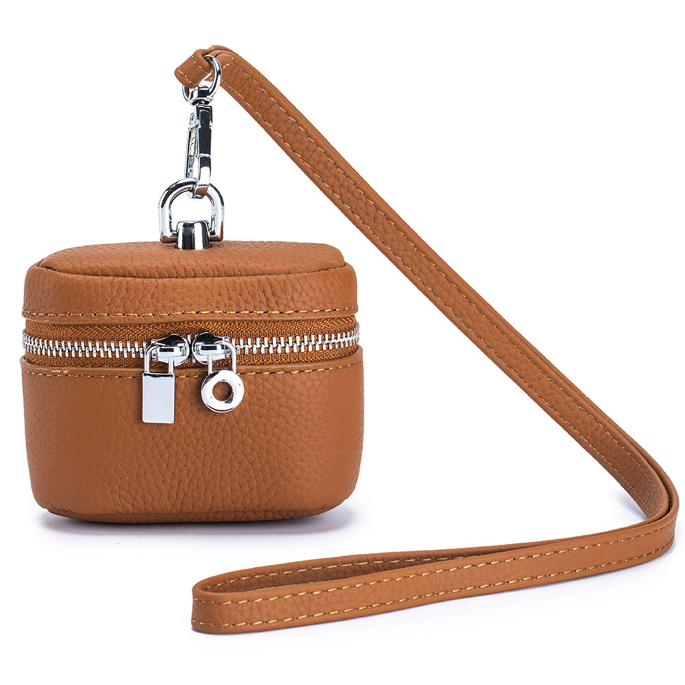 Leather Small Neck-hanging Coin Purse Simple And Portable