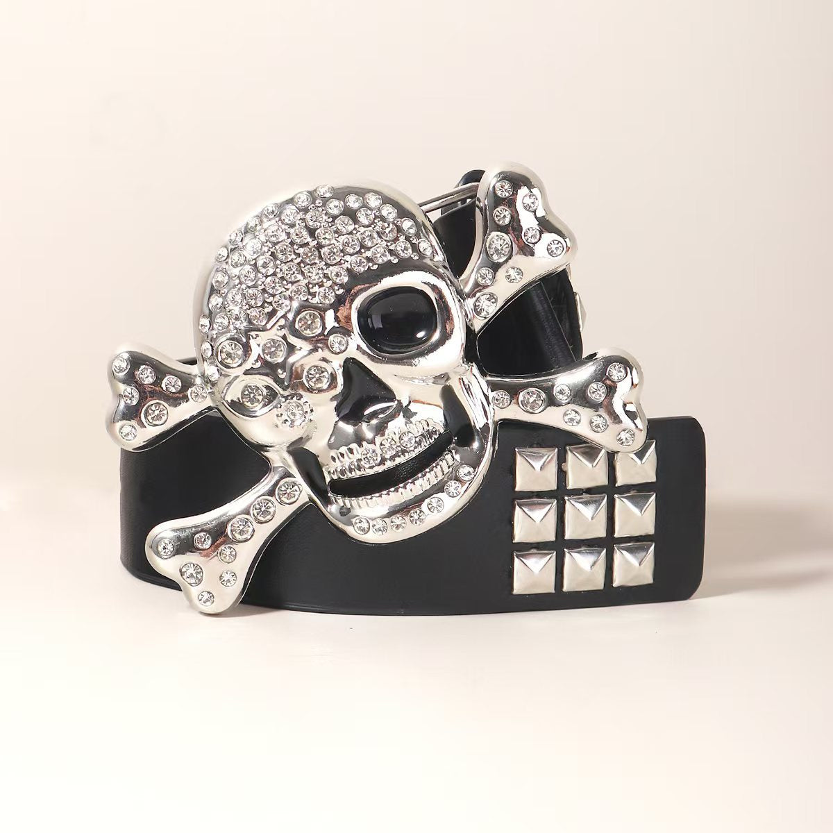 Beaded Skull Punk Rock Gothic Style Belt