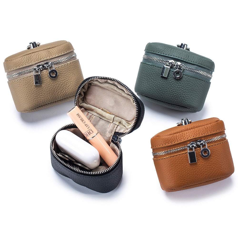 Leather Small Neck-hanging Coin Purse Simple And Portable