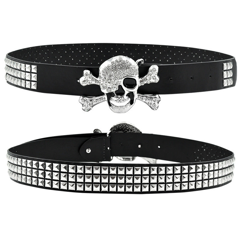 Beaded Skull Punk Rock Gothic Style Belt