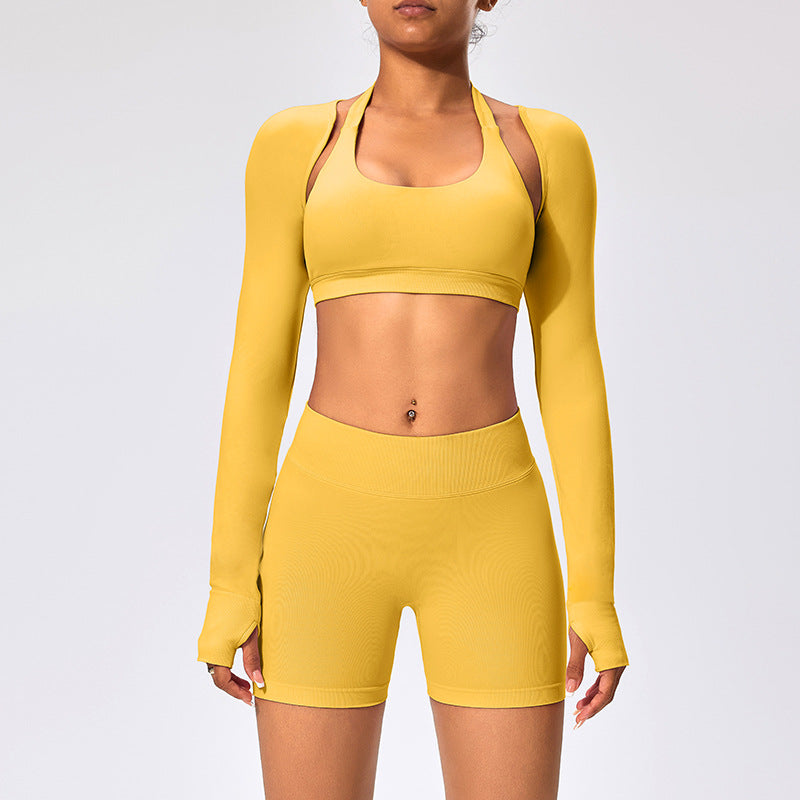 3pcs Women's Long-sleeved Fitness Clothing Set
