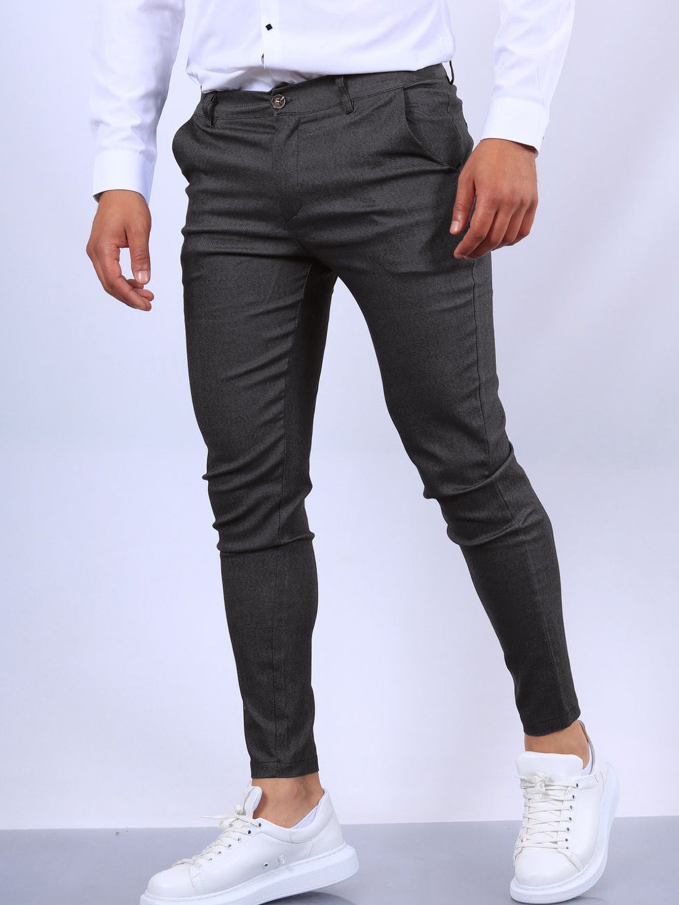 Super Stretchy Men's Skinny Fit Trousers Pants