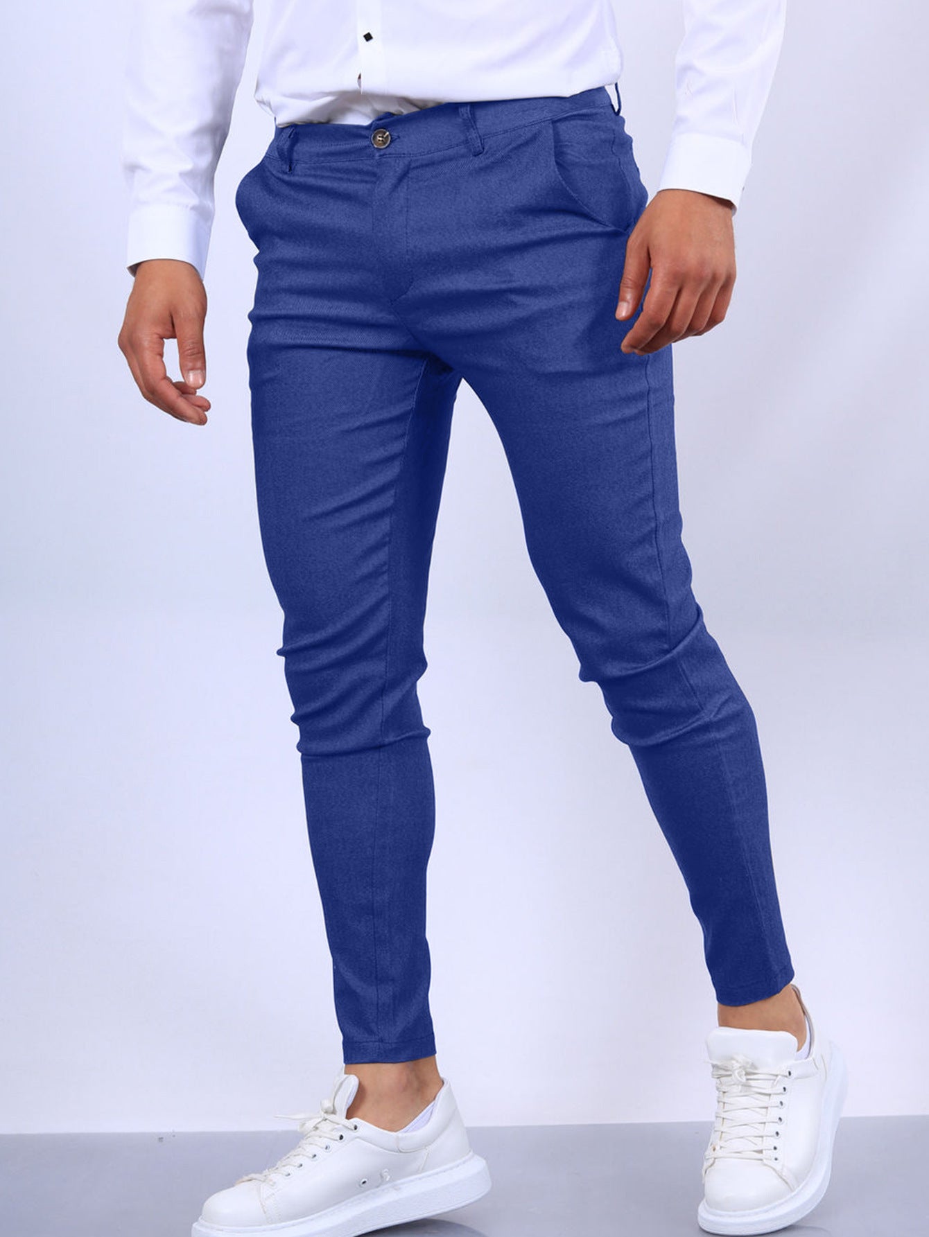 Super Stretchy Men's Skinny Fit Trousers Pants