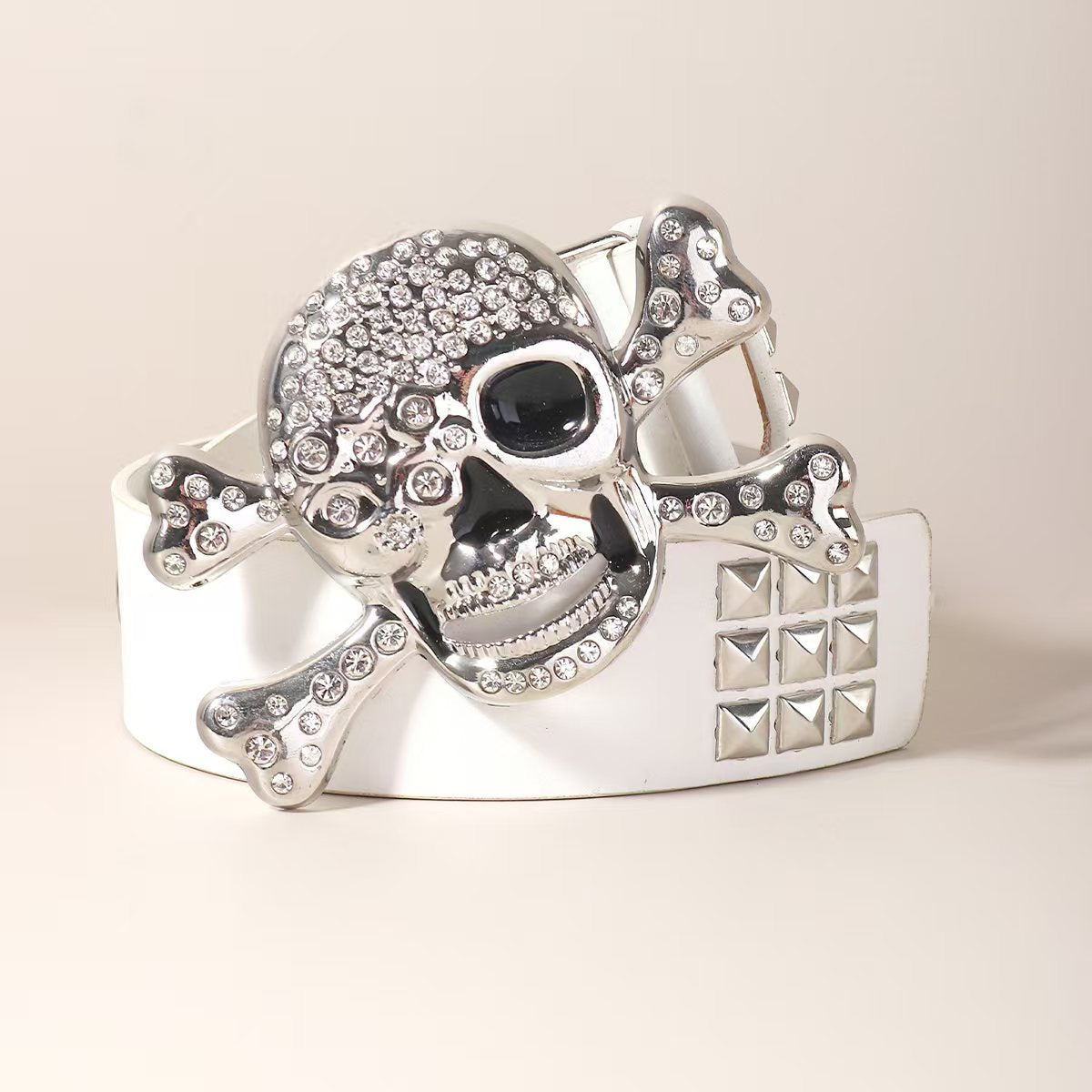 Beaded Skull Punk Rock Gothic Style Belt