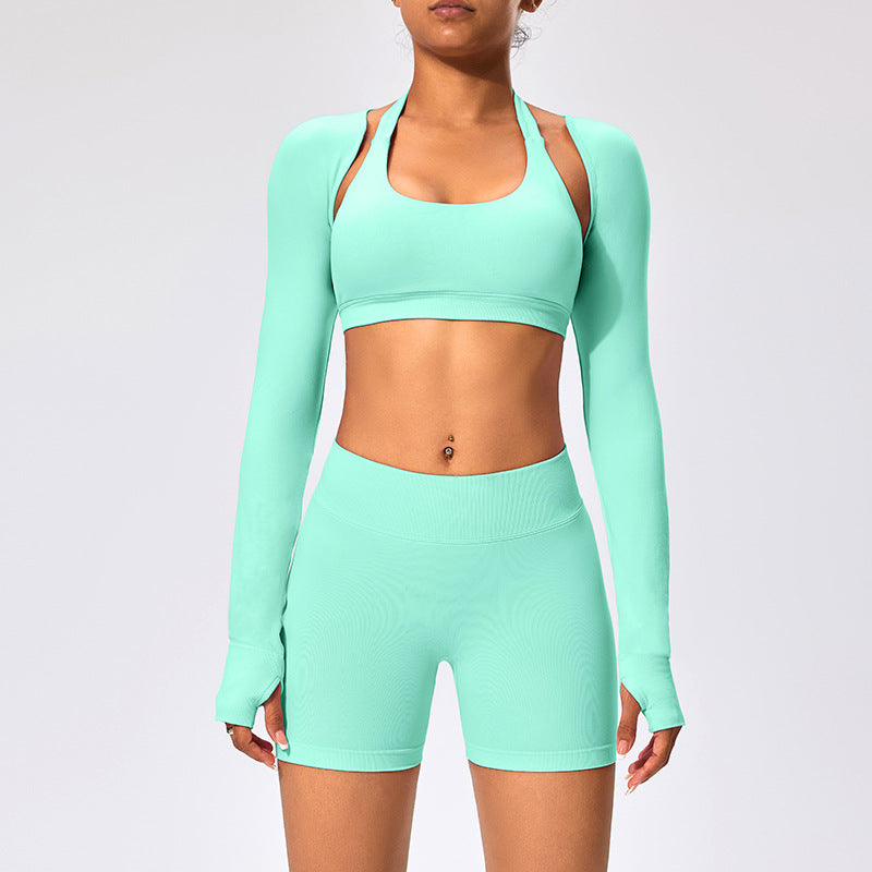 3pcs Women's Long-sleeved Fitness Clothing Set