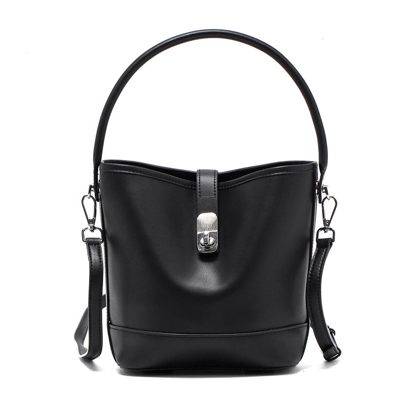 Women's High Quality Cowhide Bucket Hand Bag