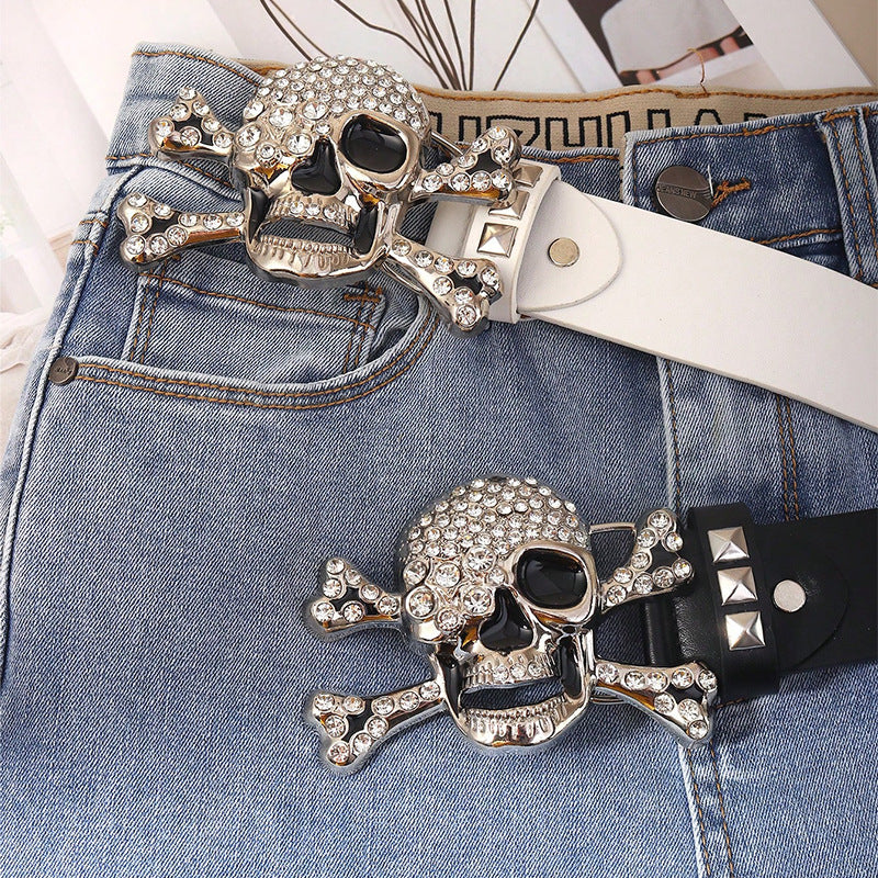 Beaded Skull Punk Rock Gothic Style Belt