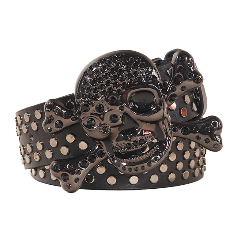 Beaded Skull Punk Rock Gothic Style Belt