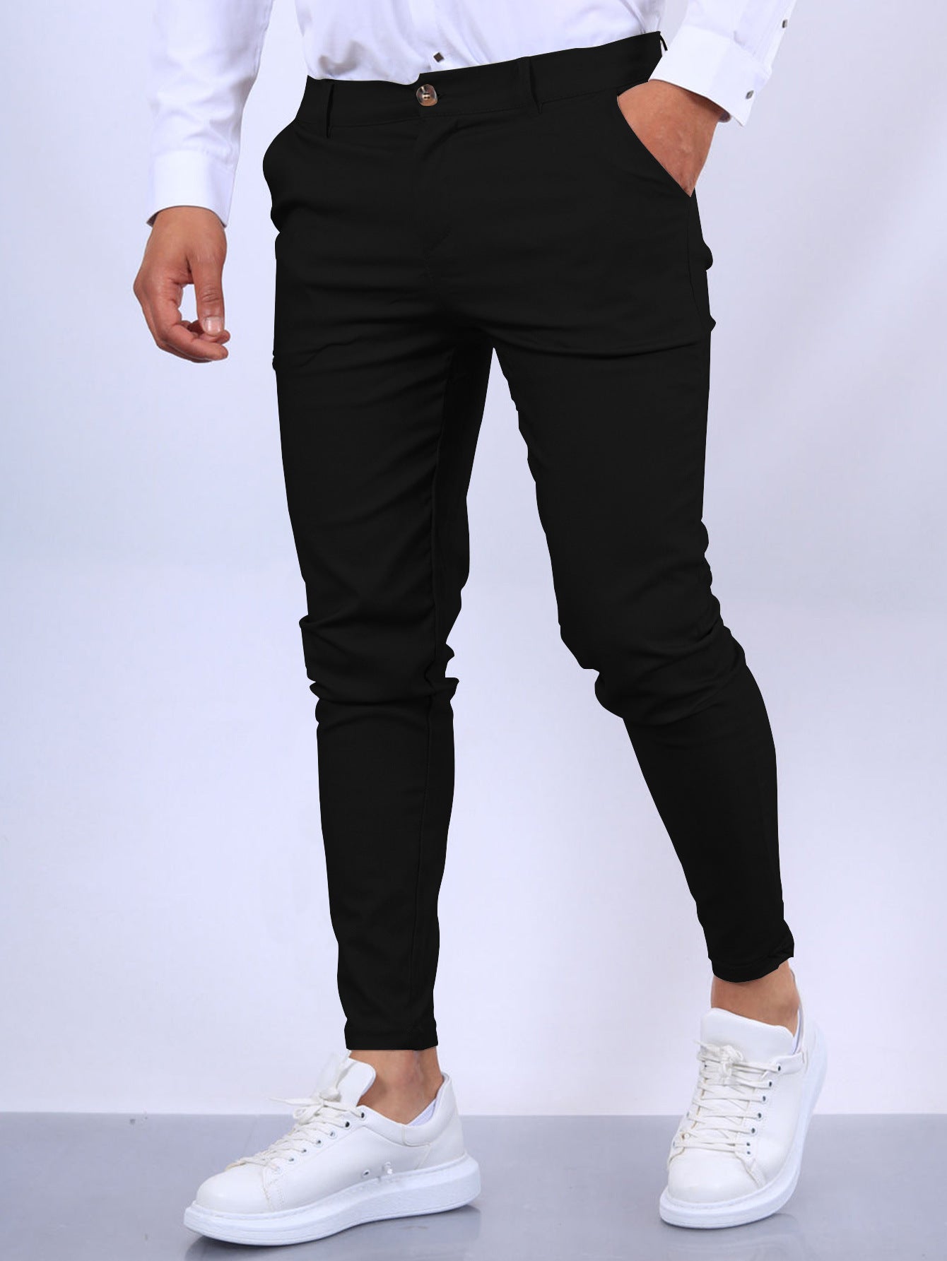 Super Stretchy Men's Skinny Fit Trousers Pants