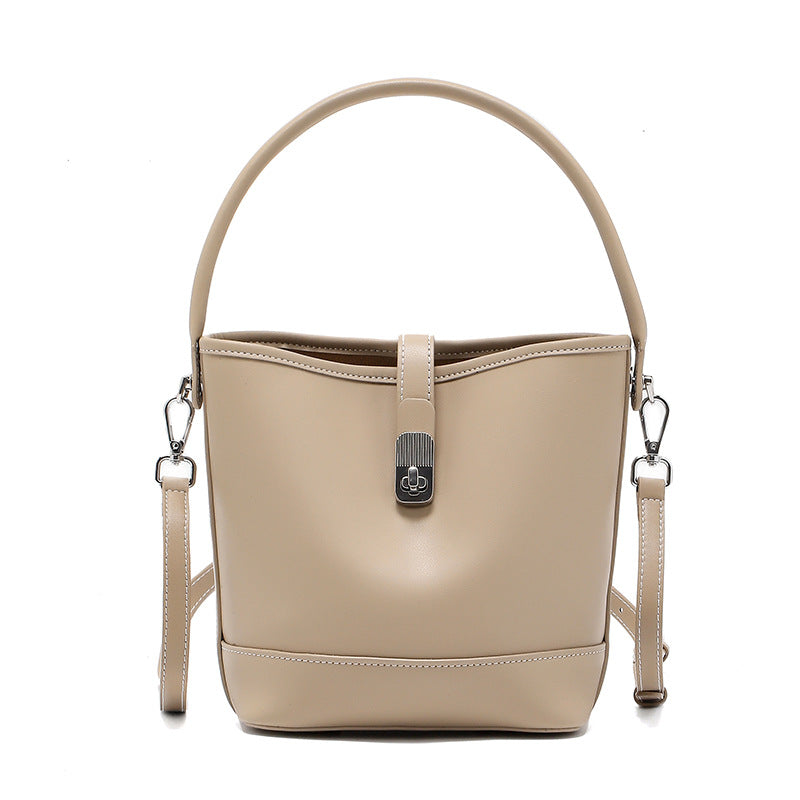 Women's High Quality Cowhide Bucket Hand Bag