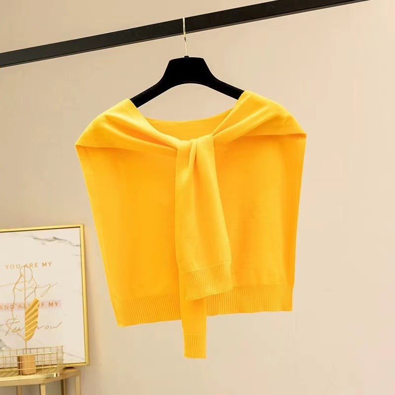 Knitted Striped Shawl High-end Outer Match