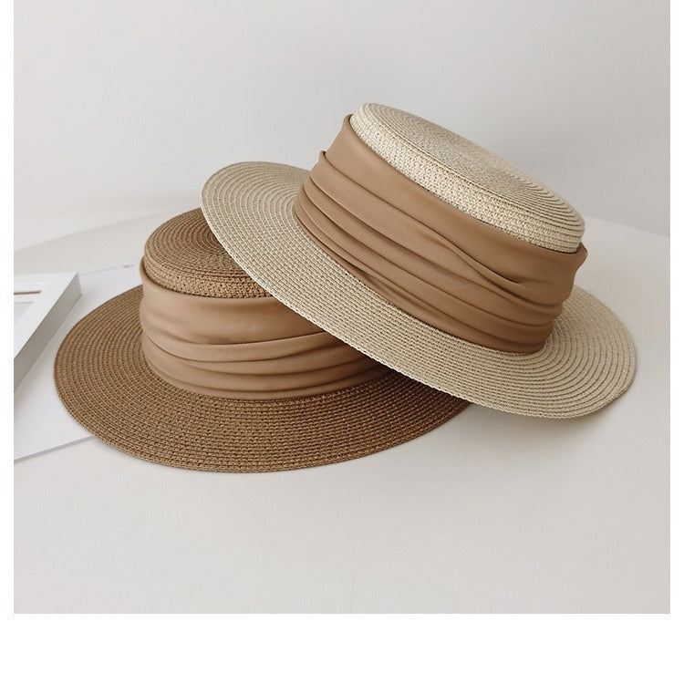 Flat Straw Sun Hat For Summer