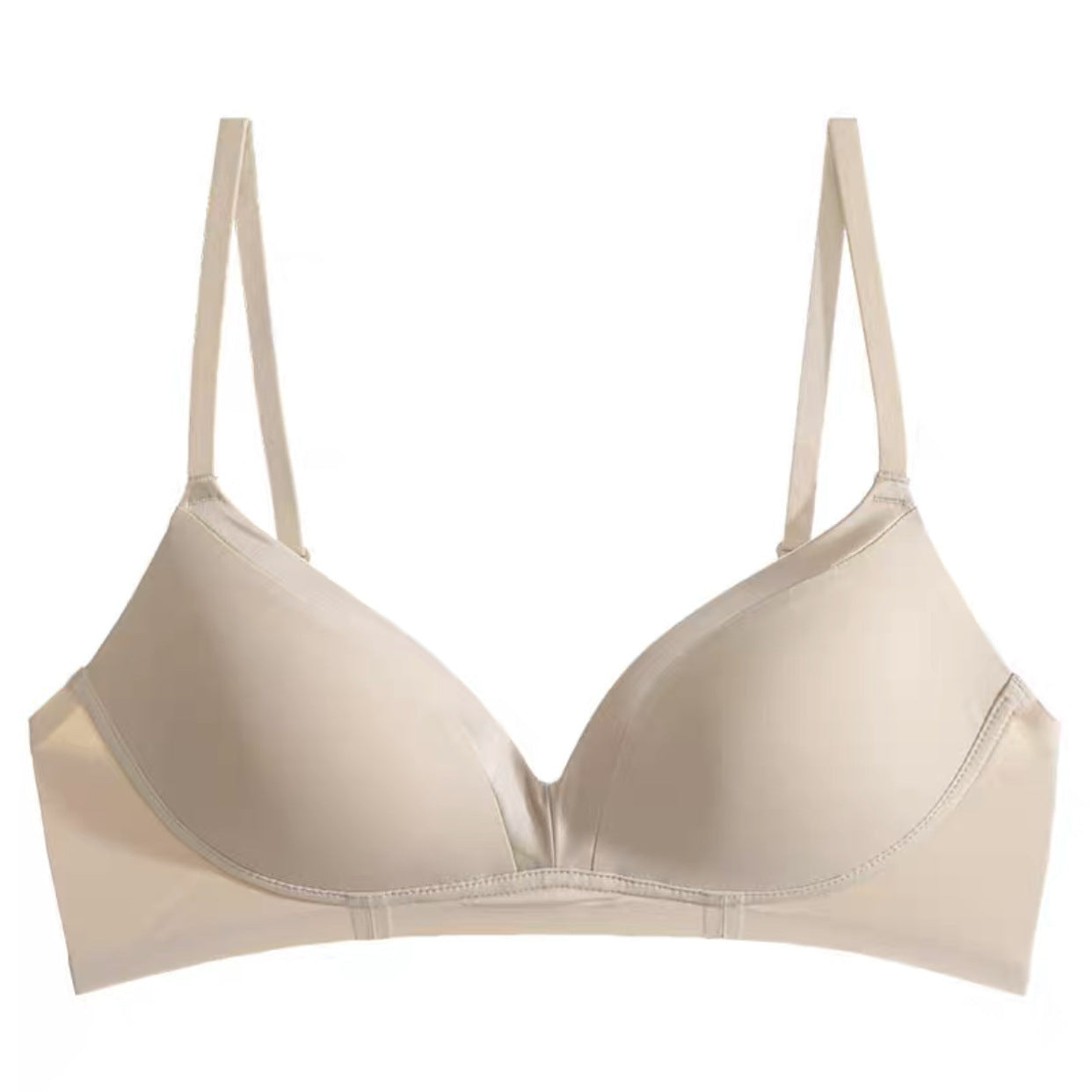 Satin Stitching French Triangle Cup Micro Push Up Bra