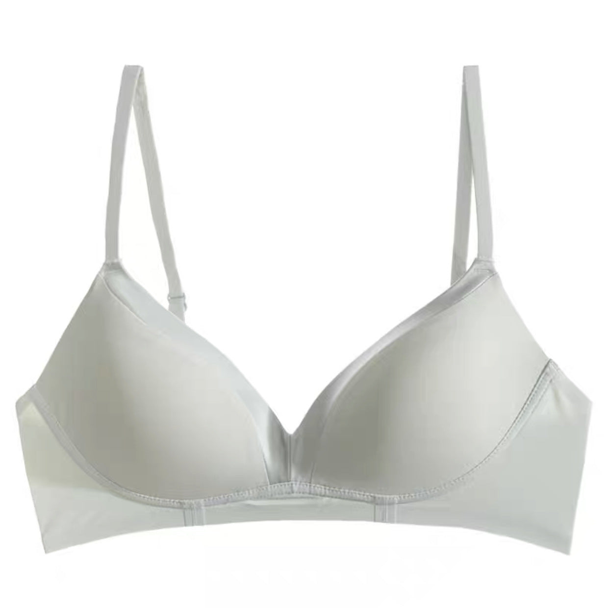 Satin Stitching French Triangle Cup Micro Push Up Bra
