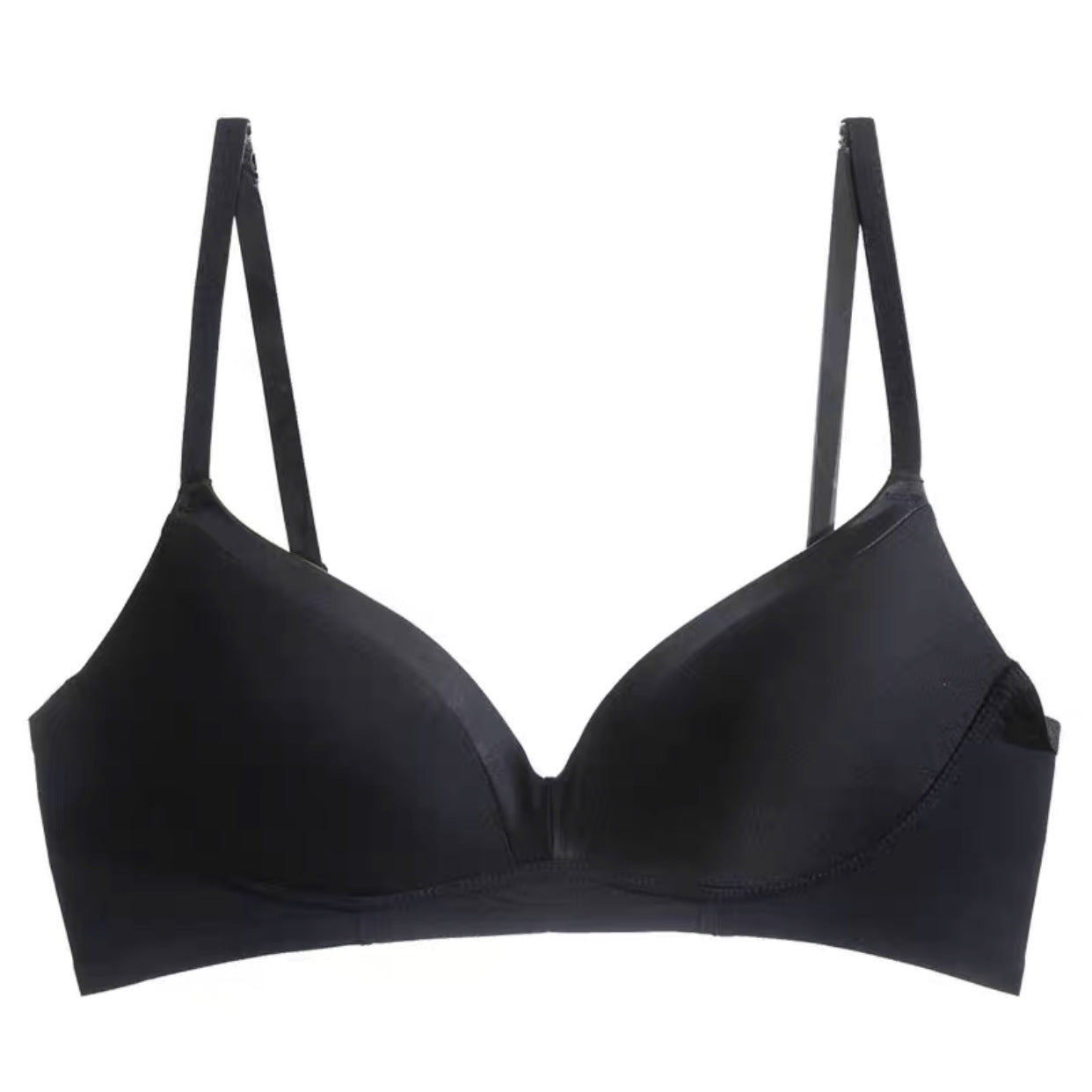 Satin Stitching French Triangle Cup Micro Push Up Bra