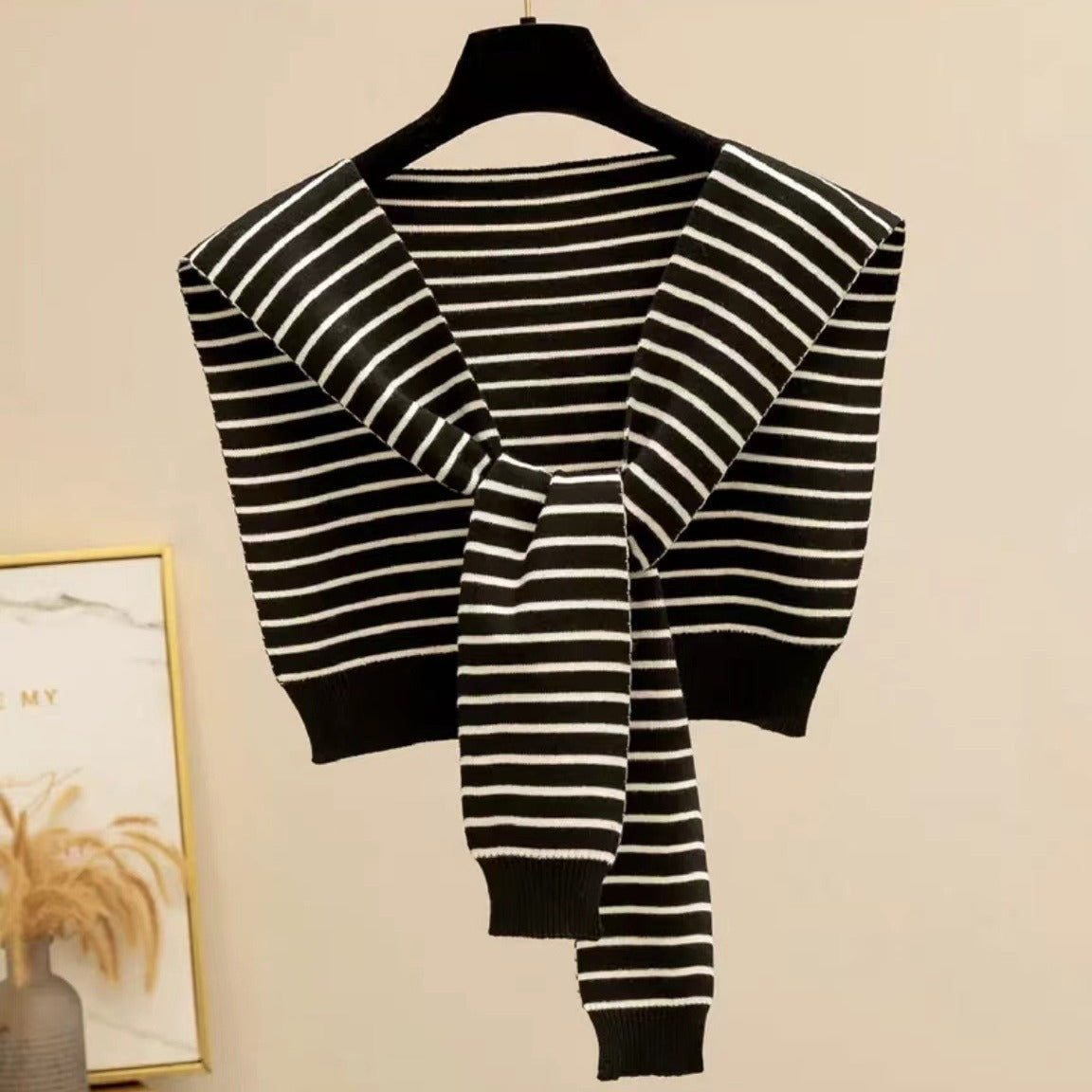 Knitted Striped Shawl High-end Outer Match
