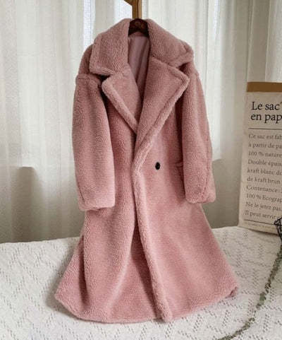 Long Autumn and Winter Fleece Coat With Pockets For Women