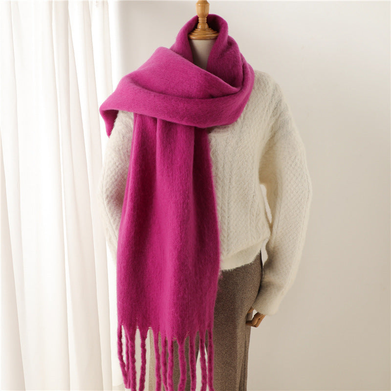 Unisex Large Winter Warm Extended Tassel Scarf