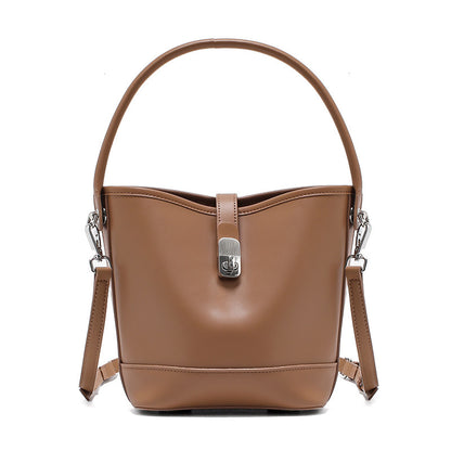 Women's High Quality Cowhide Bucket Hand Bag
