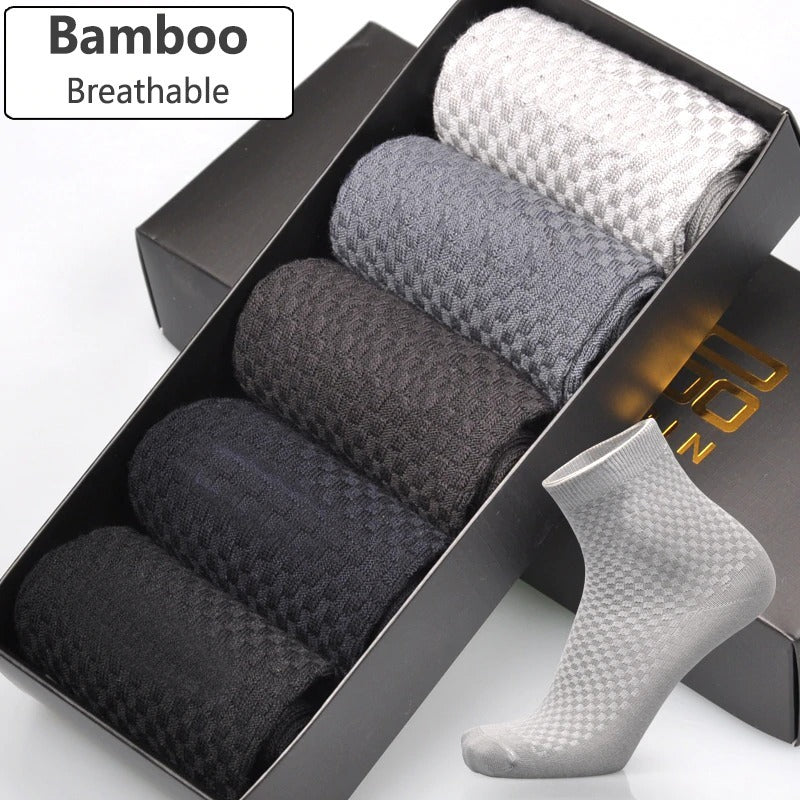 1pcs/ 5pcs/10pcs Men's Bamboo Fiber Socks