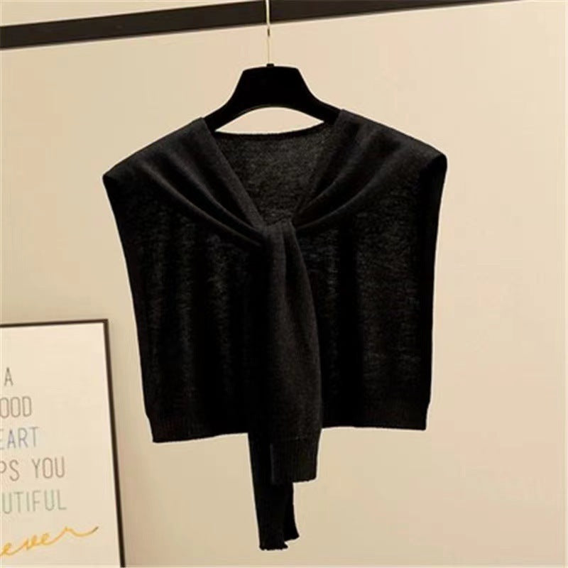 Knitted Striped Shawl High-end Outer Match