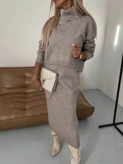 Autumn Casual Sweater and Dress Set For Women