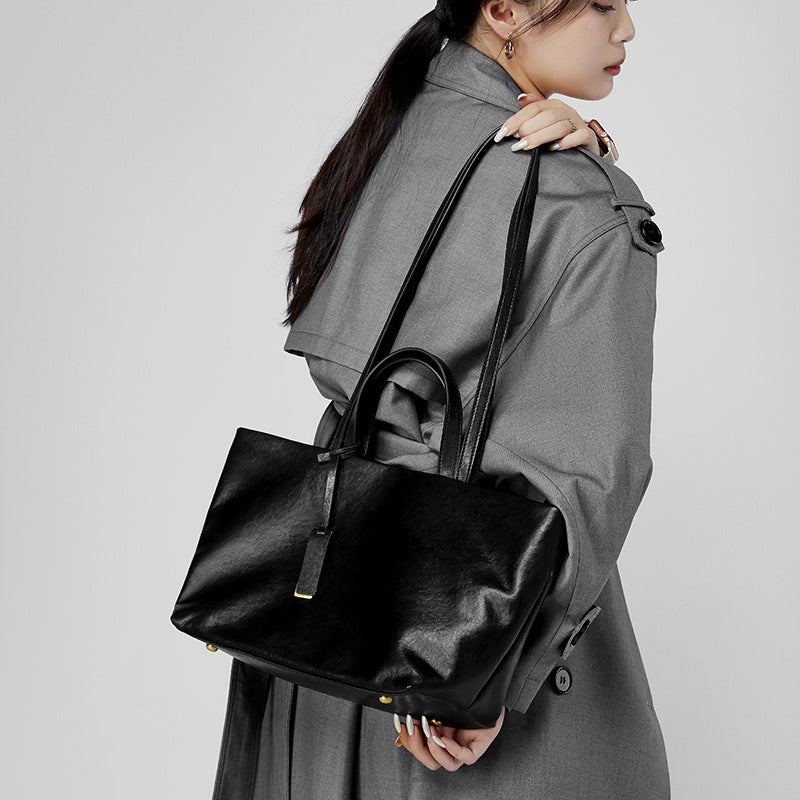 Genuine Leather Retro Underarm Bag One Shoulder For Women