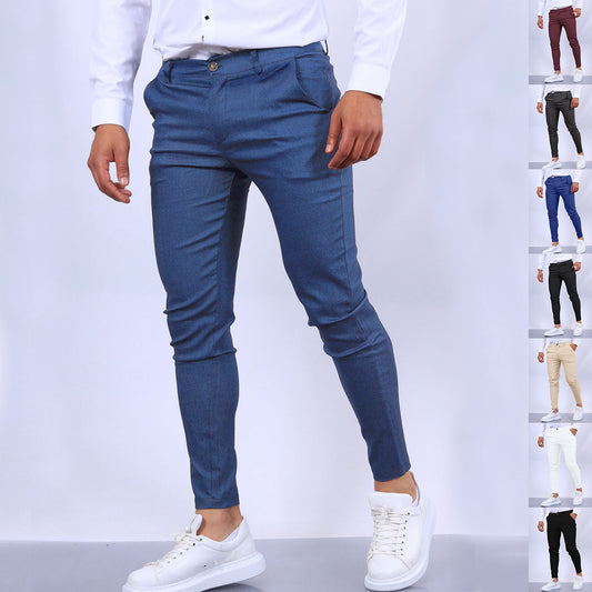 Super Stretchy Men's Skinny Fit Trousers Pants