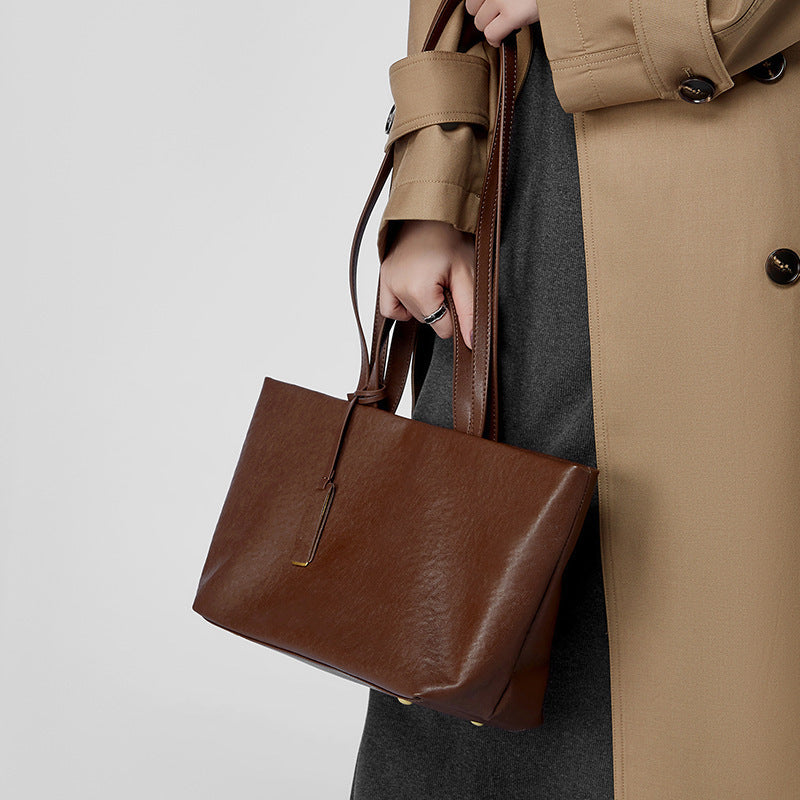 Genuine Leather Retro Underarm Bag One Shoulder For Women