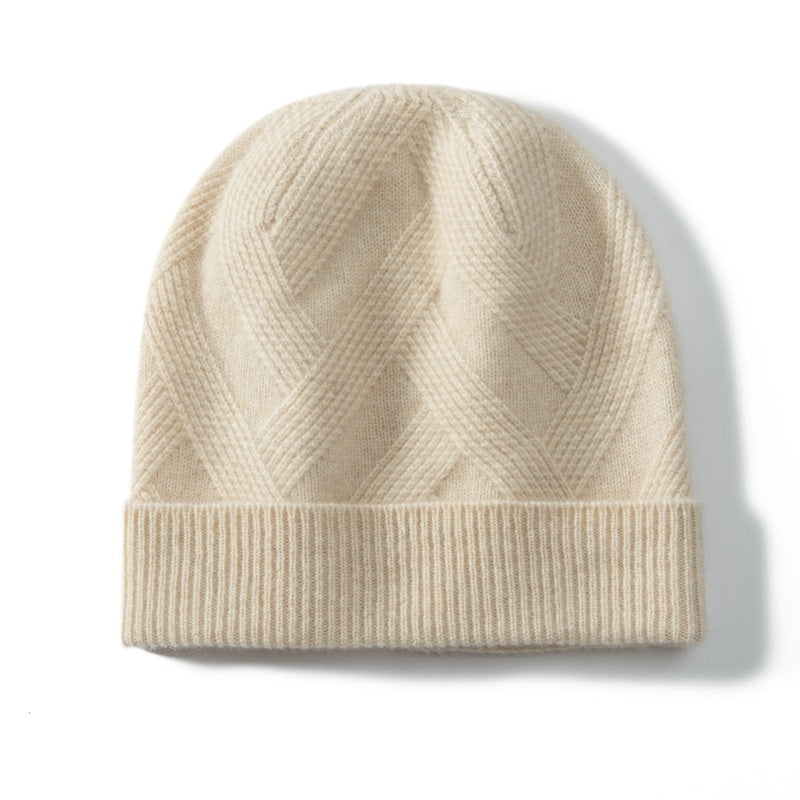 Pure Cashmere Wool Knitted Women's Hat