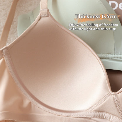 Satin Stitching French Triangle Cup Micro Push Up Bra