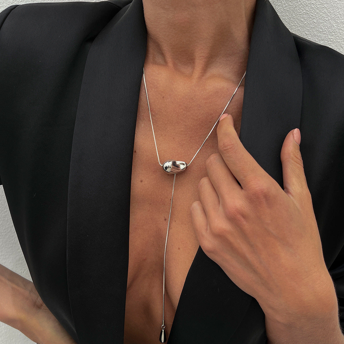 Classy CCB Water Drop Pendant Necklace