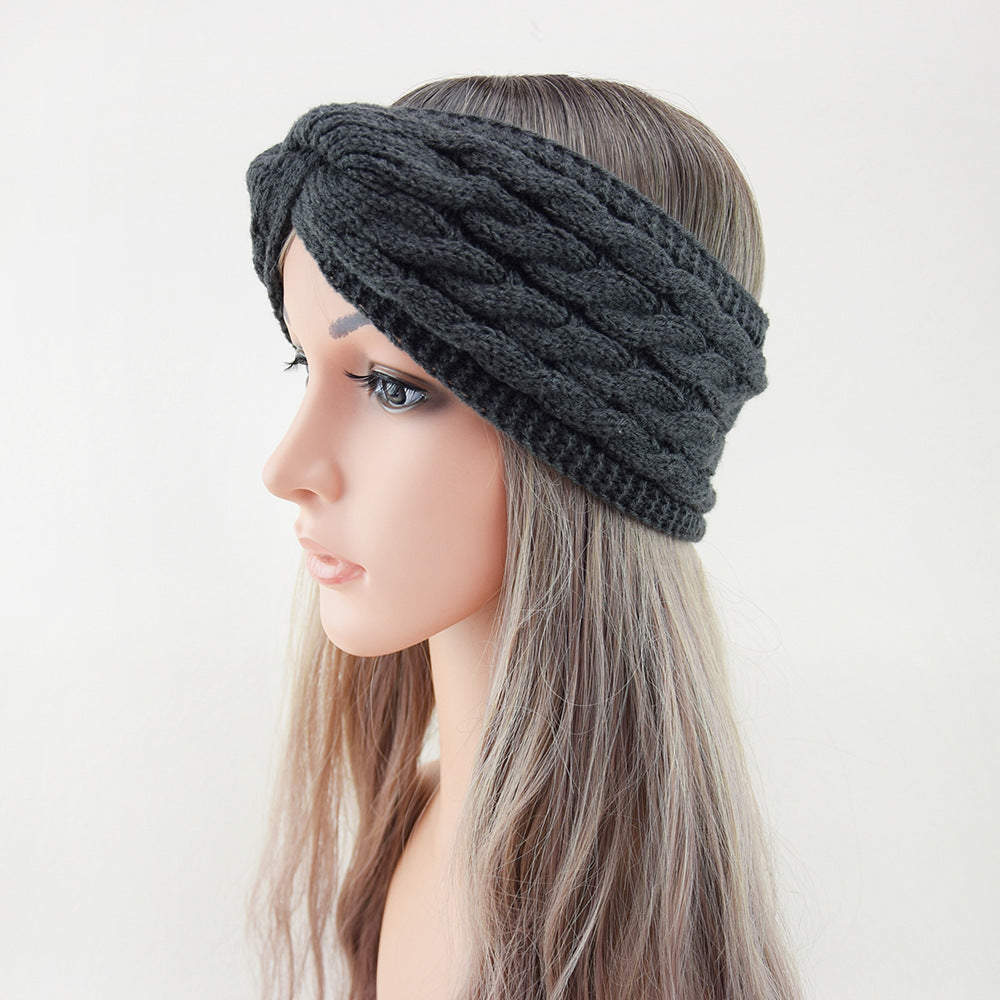 Knitted Cross Twist Headband